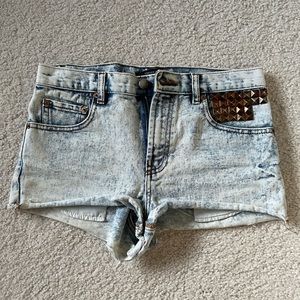 Forever 21 size 27 acid wash mid rise cutoff shorts